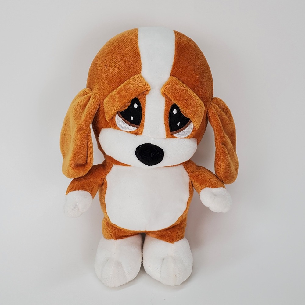 Kellytoy Sad Sam & Honey Basset Hound Dog Plush Brown White Stuffed Animal 12 in